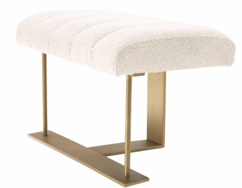 Mcguire Boucle Cream Stool Furniture