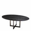 Melchior Charcoal Oak Oval Dining Table Dining Tables