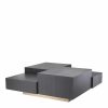 Nerone Charcoal Grey Oak & Brushed Brass Coffee Table Coffee Tables