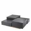 Nerone Charcoal Grey Oak & Brushed Brass Coffee Table Coffee Tables