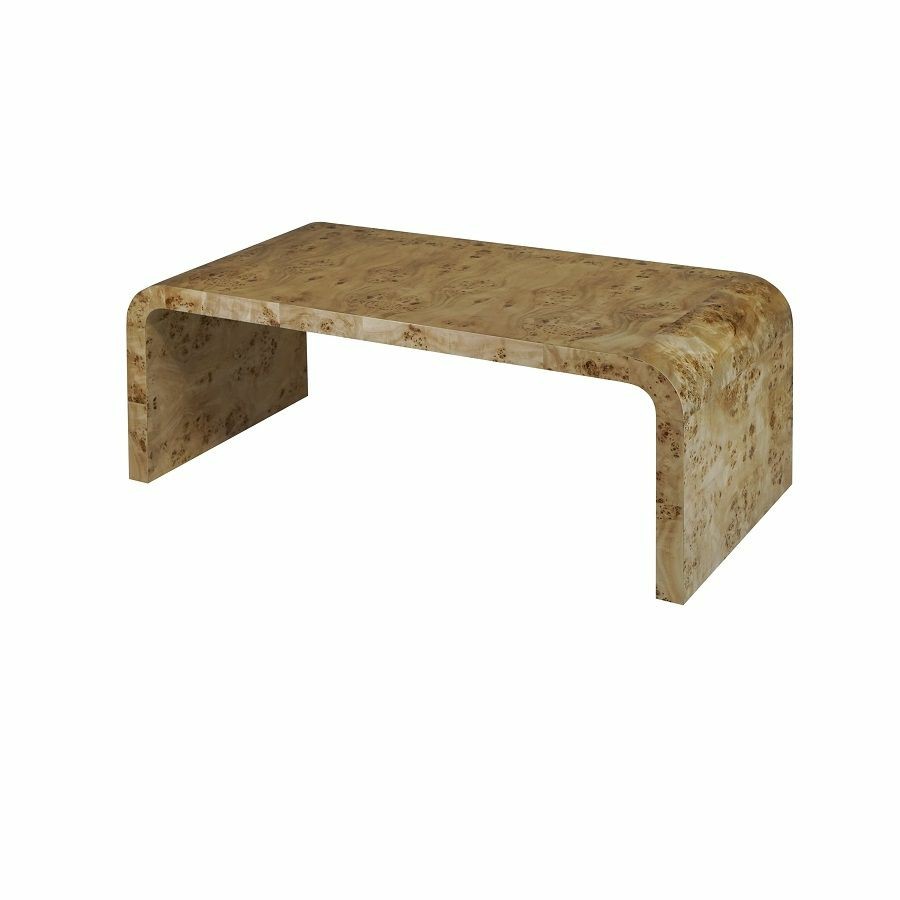 Newbury Burl Wood Waterfall Coffee Table Coffee Tables