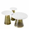 Norto Vintage Brass Side Table – Set Of 3 Furniture