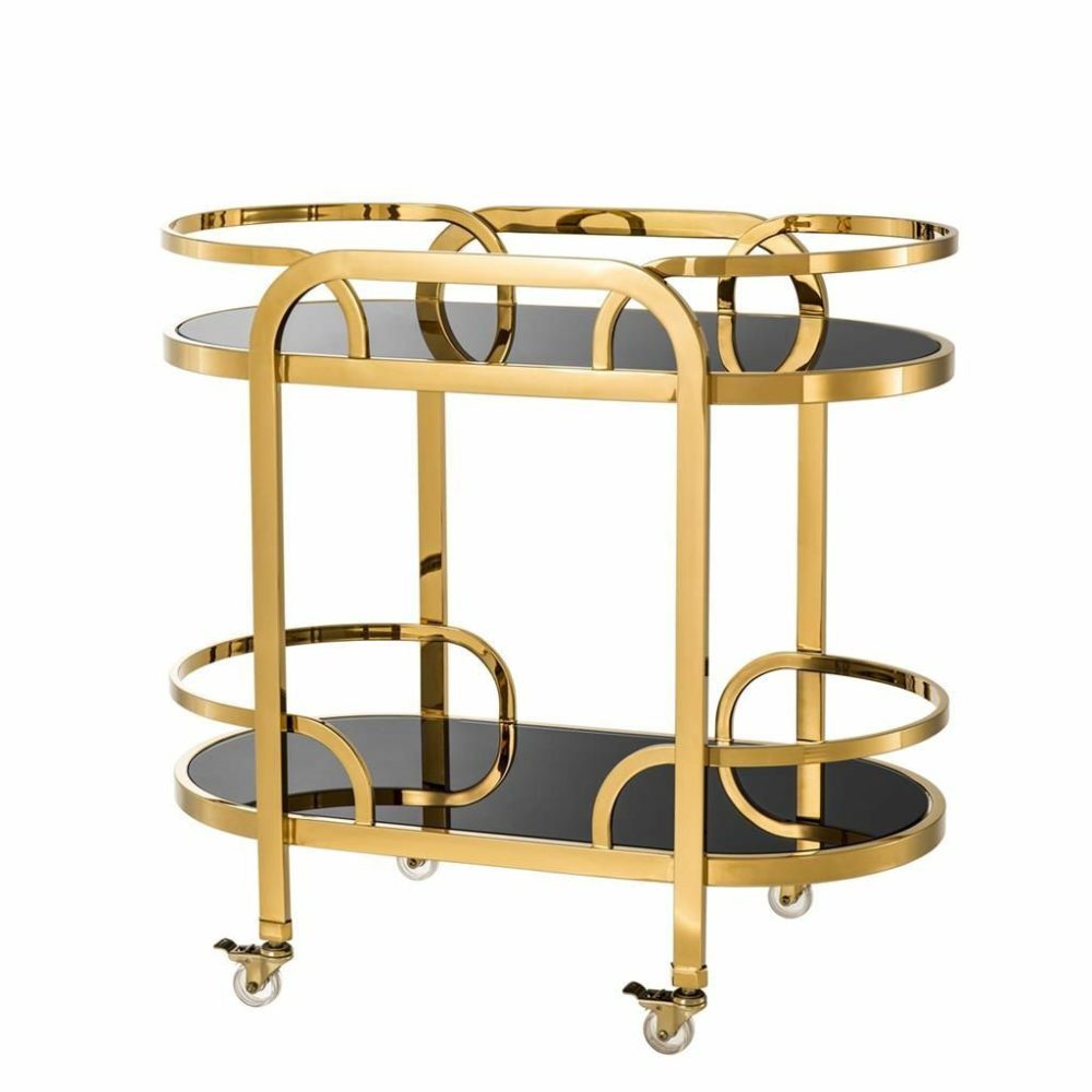 Oakhurst Gold Bar Cart Bar Carts