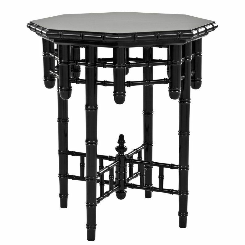 Octagonal Black Side Table Furniture