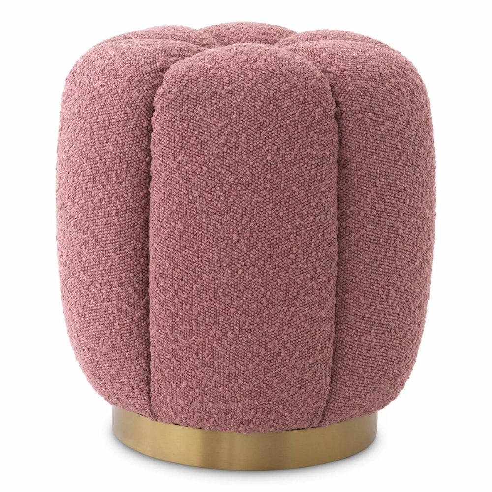 Orchanic Boucle Rose Stool Furniture