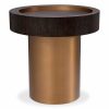 Otus Mocha Oak & Brushed Brass Round Side Table Furniture