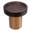 Otus Mocha Oak & Brushed Brass Round Side Table Furniture