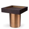 Otus Mocha Oak & Brushed Brass Square Side Table Furniture