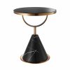 Park Lane Black Faux Marble & Copper Side Table Furniture