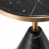 Park Lane Black Faux Marble & Copper Side Table Furniture