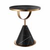 Park Lane Black Faux Marble & Copper Side Table Furniture