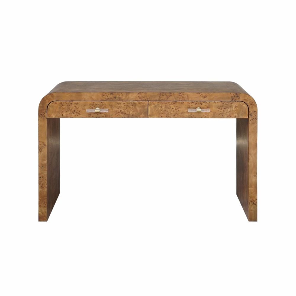 Petra Dark Burl Wood Desk Desks