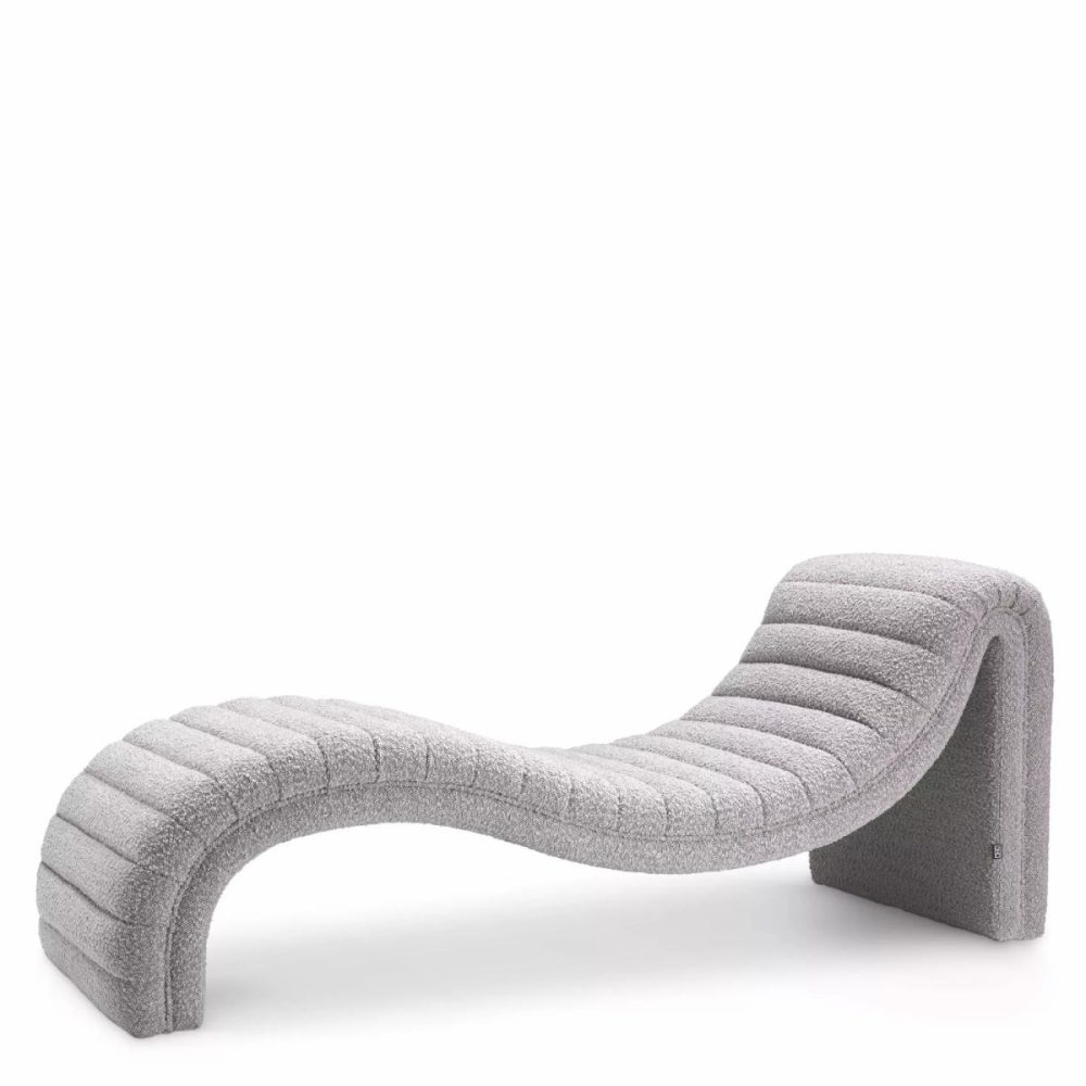 Pioneer Boucle Grey Chaise Lounge Armchairs