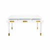 Plato White Lacquer & Antique Brass Desk Desks