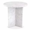 Pontini Honed White Marble Side Table Furniture