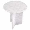 Pontini Honed White Marble Side Table Furniture