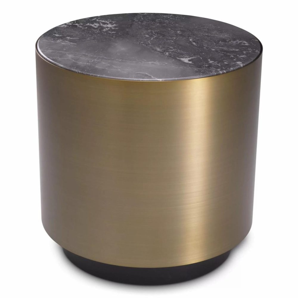 Porter Brushed Brass Round Side Table Furniture