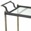 Princess Vintage Brass & Black Leather Bar Cart Bar Carts