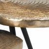 Quercus Brass Coffee Table – Set Of 3 Coffee Tables