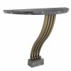 Renaissance Brushed Brass & Grey Marble Console Table Console Tables