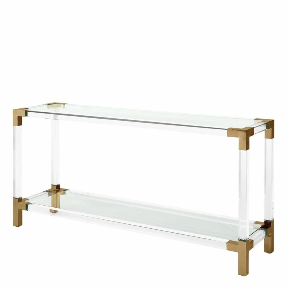 Royalton Acrylic & Brass Console Table Console Tables