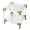 Royalton Acrylic & Brass Side Table Furniture