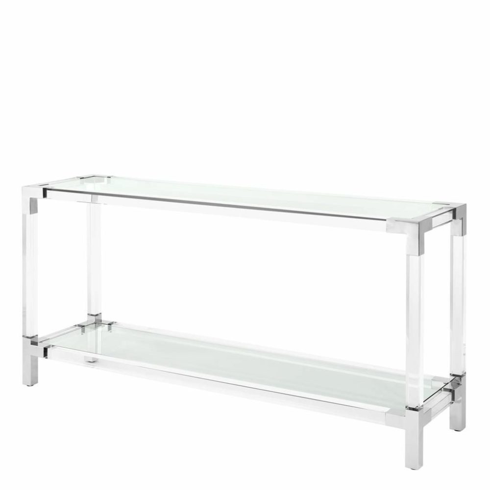 Royalton Acrylic & Polished Stainless Steel Console Table Console Tables