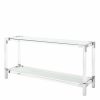 Royalton Acrylic & Polished Stainless Steel Console Table Console Tables