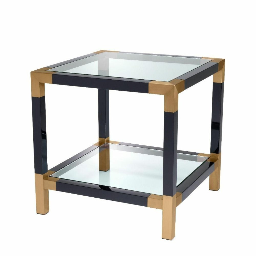 Royalton Black & Brass Side Table Furniture