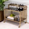 Rutherford Vintage Brass Bar Cart Bar Carts