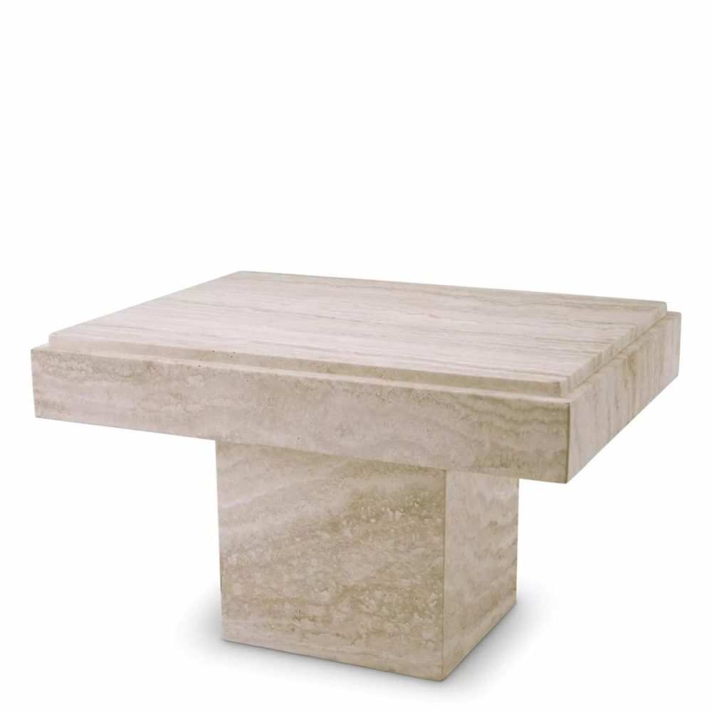 Sartoria Travertine Side Table Furniture