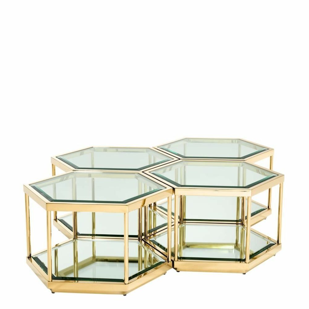 Sax Gold Coffee Tables – Set Of 4 Coffee Tables