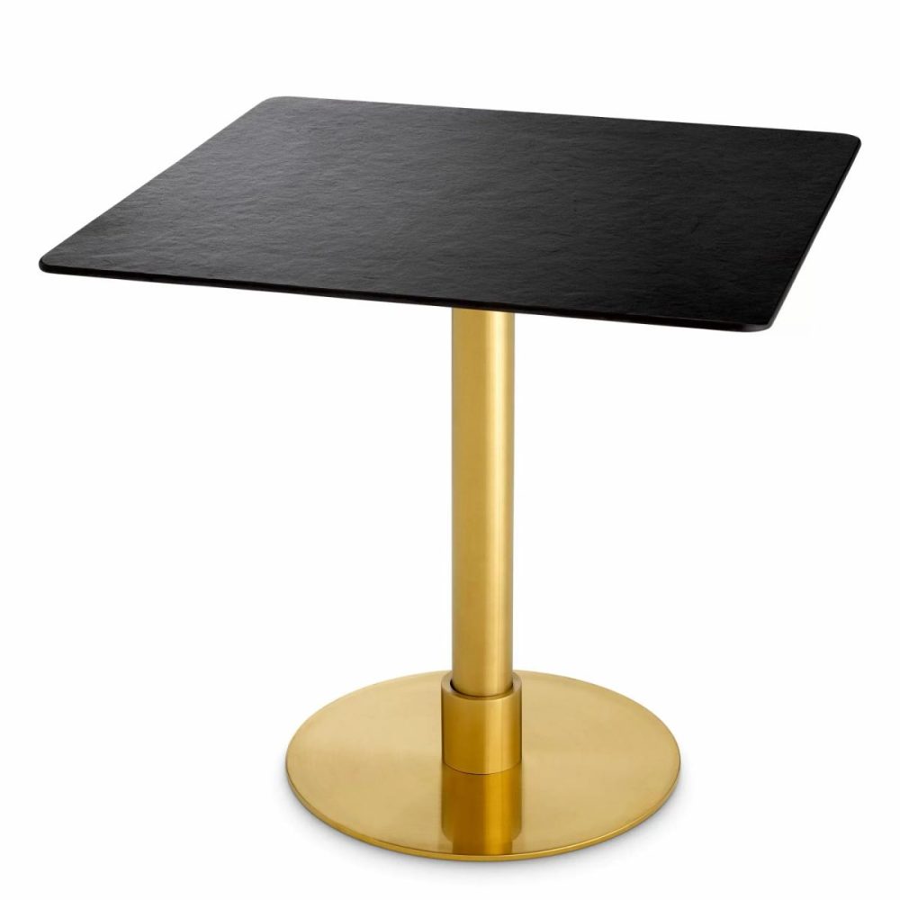 Terzo Brushed Brass Square Dining Table Dining Tables