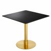 Terzo Brushed Brass Square Dining Table Dining Tables