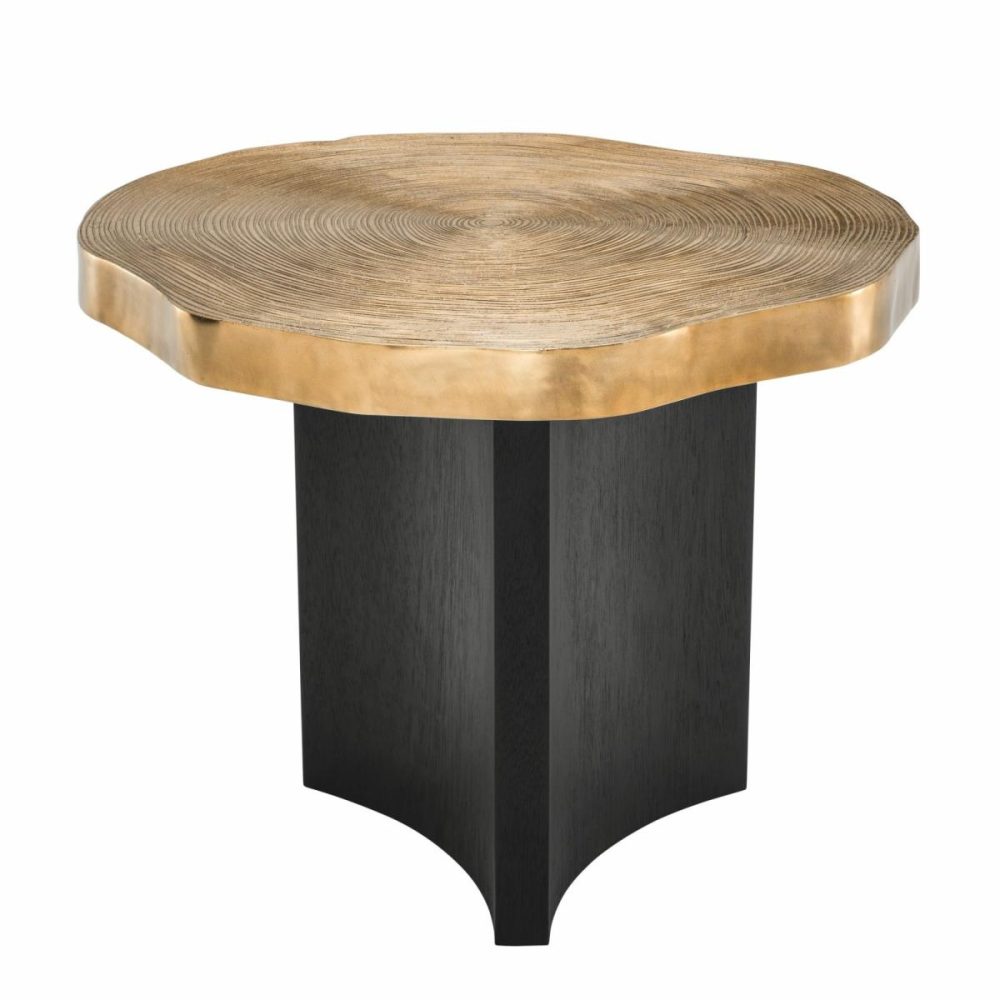 Thousand Oaks Brass & Black Side Table Furniture