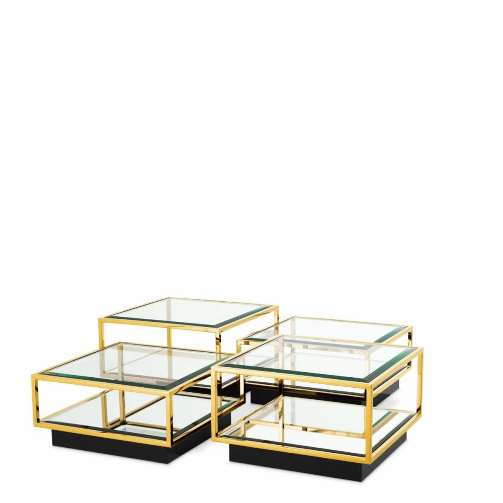 Tortona Gold Coffee Table – Set Of 4 Coffee Tables