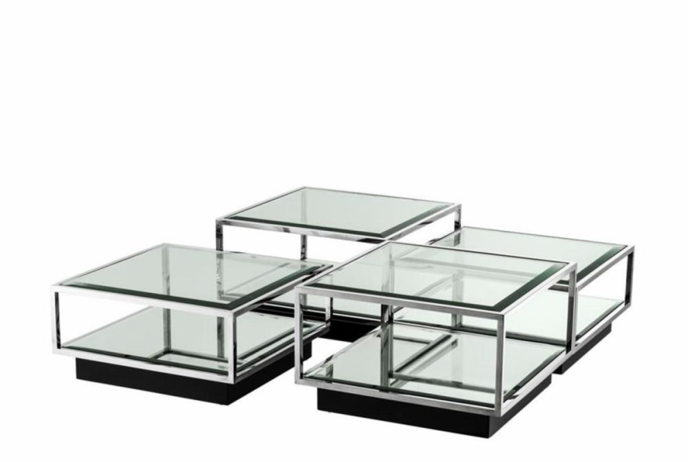 Tortona Stainless Steel Coffee Table – Set Of 4 Coffee Tables