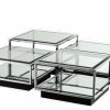 Tortona Stainless Steel Coffee Table – Set Of 4 Coffee Tables