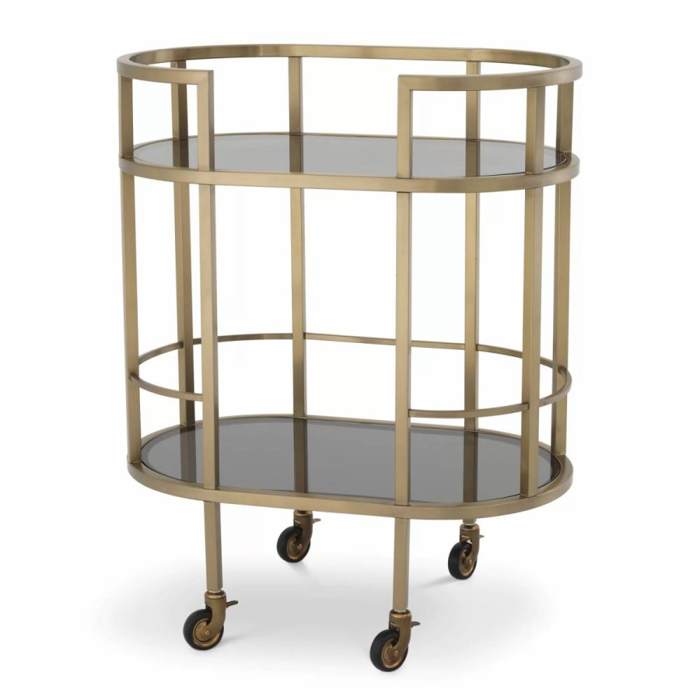 Townhouse Brass Trolley Bar Carts