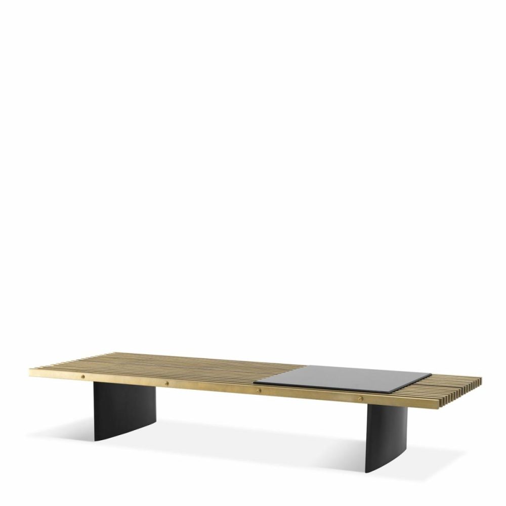 Vauclair Brushed Brass & Black Coffee Table Coffee Tables