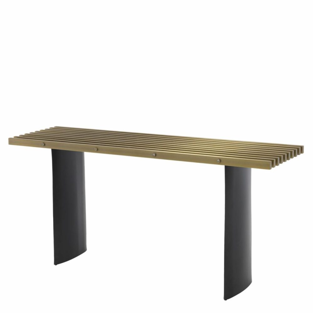 Vauclair Brushed Brass & Black Console Table Console Tables