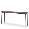 White House Brown Marble & Bronze Console Table Console Tables