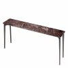 White House Brown Marble & Bronze Console Table Console Tables