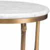 Pigna White Marble & Vintage Brass Side Table Furniture