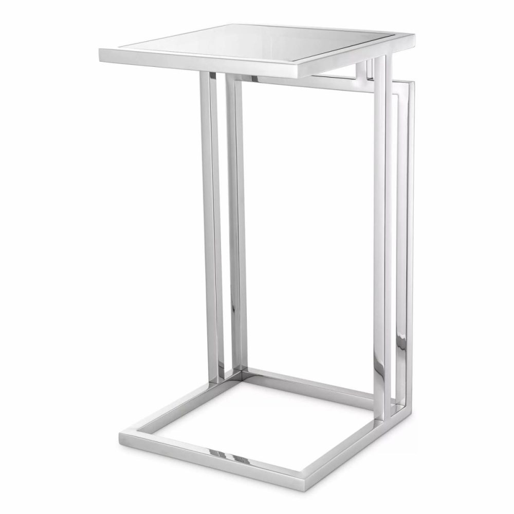 Marcus Polished Stainless Steel Side Table Furniture